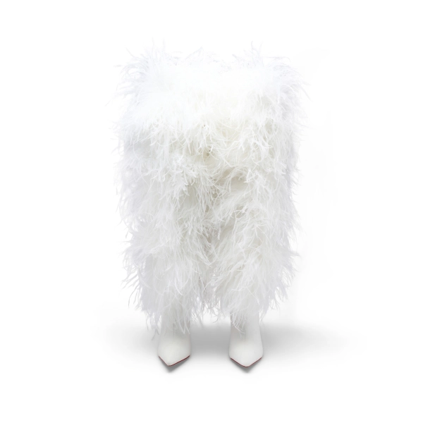 real ostrich thigh boots